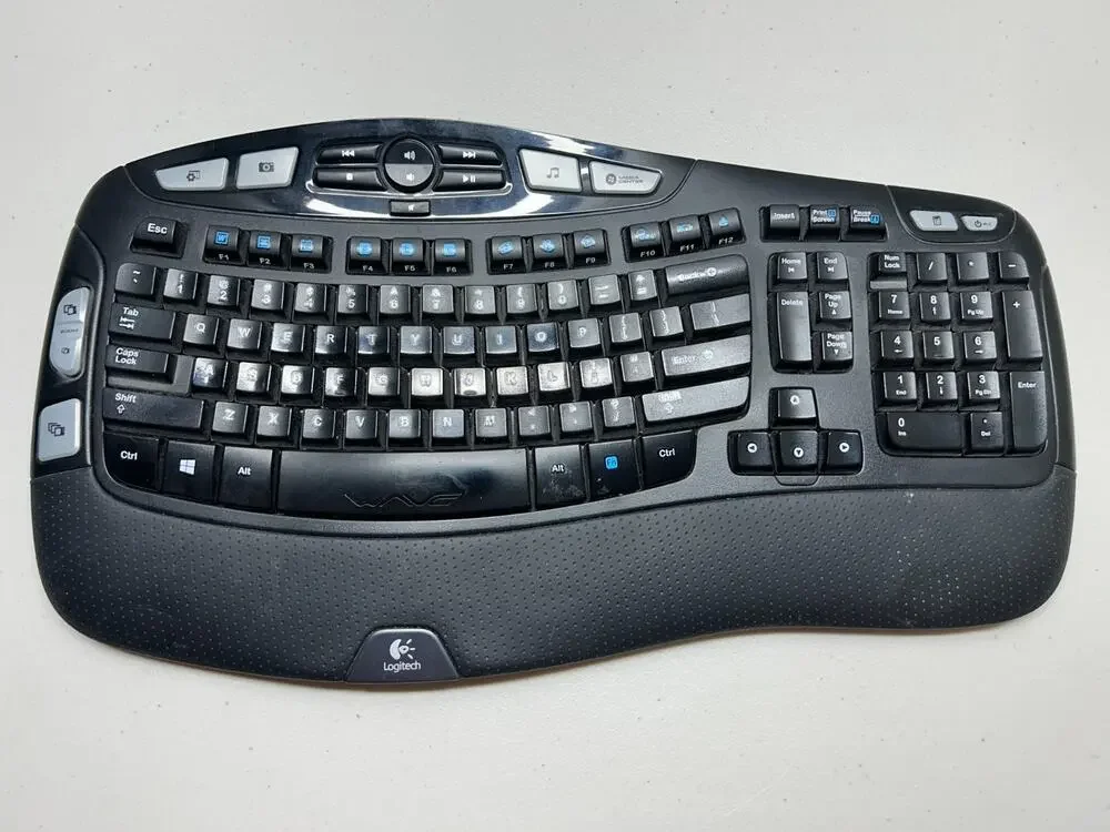 Logitech K350 Wave Wireless Keyboard Tested Working No USB Dongle
